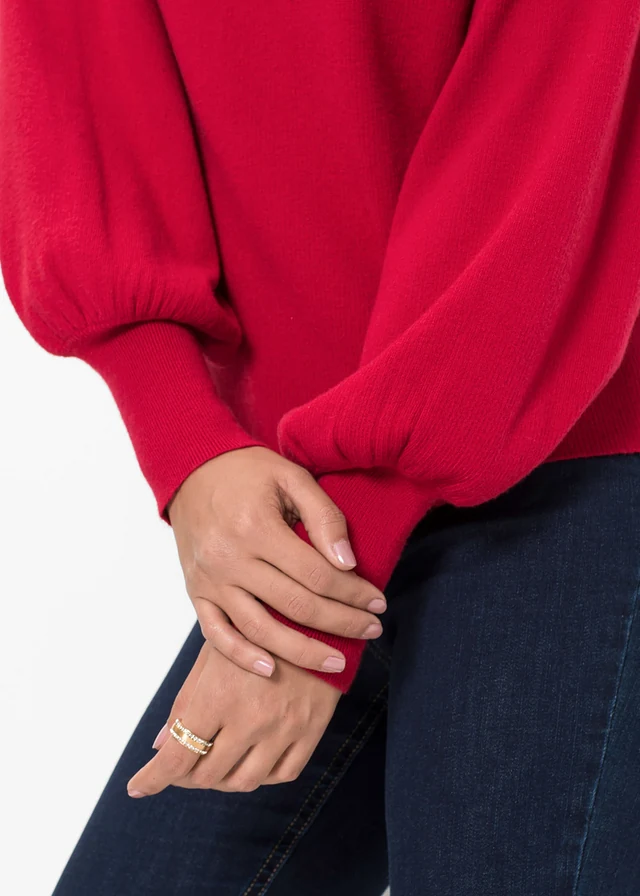 Oversized trui in een viscosemix • donkerrood • product-page.page-title-suffix