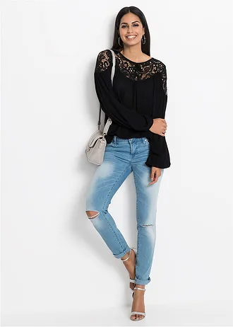 Tunică din viscoză fluidă • negru • magazin bonprix