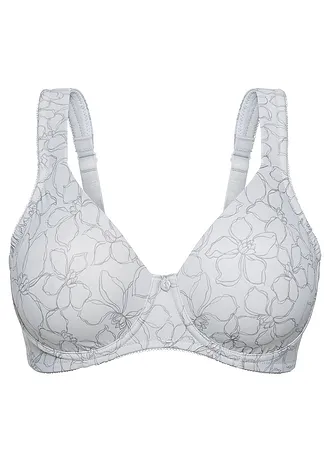 Soutien-gorge minimiseur à bretelles rembourrées, Couleur: argenté mat/gris foncé imprimé