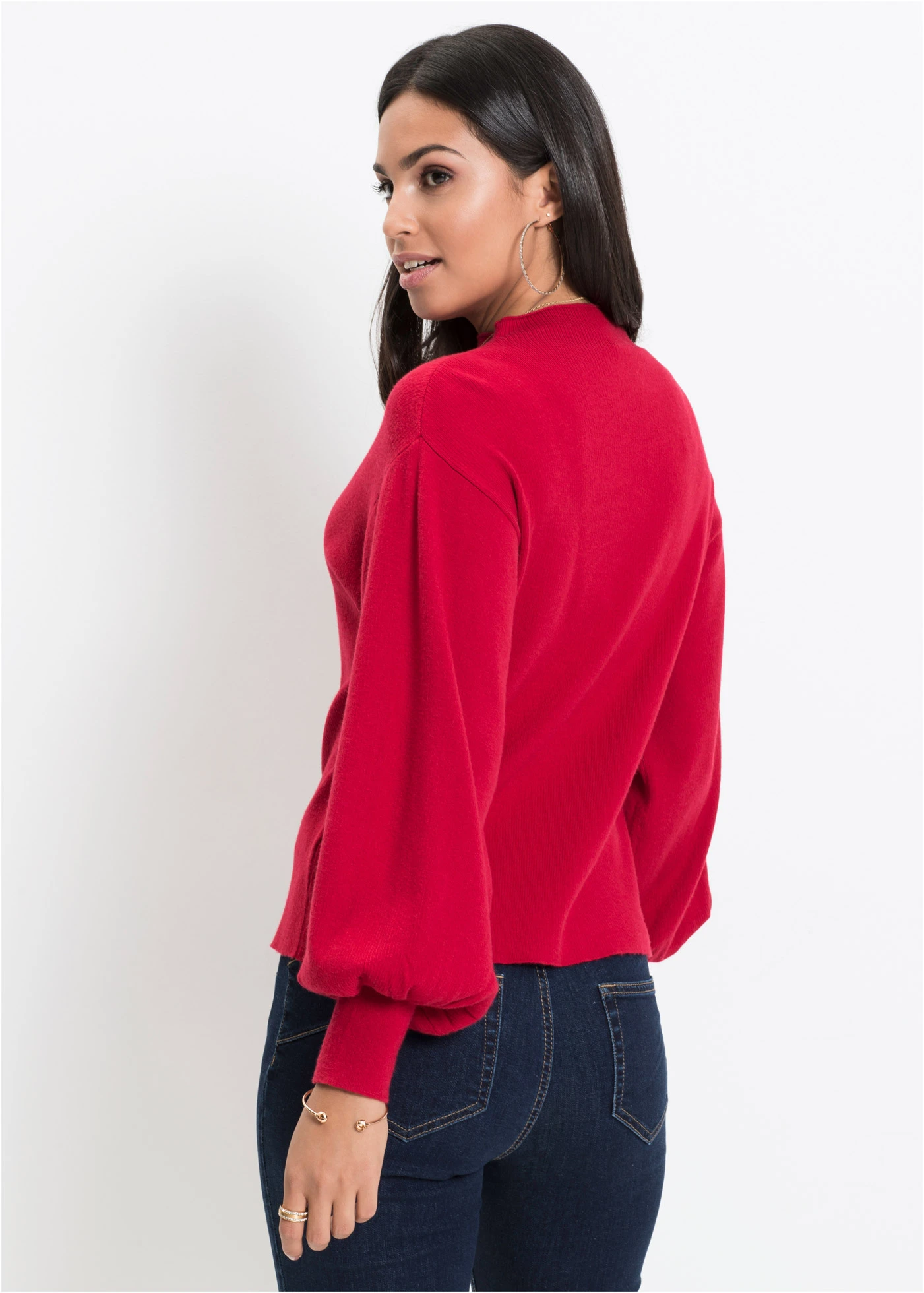 Oversize pulóver • červená • obchod bonprix