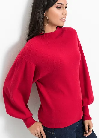 Oversize pulóver • červená • obchod bonprix