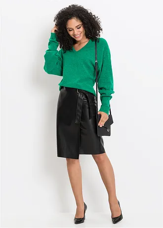 Gebreide oversized trui, Kleur: mintgroen gemêleerd