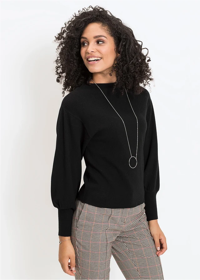 Pull oversize en viscose majoritaire • noir • product-page.page-title-suffix