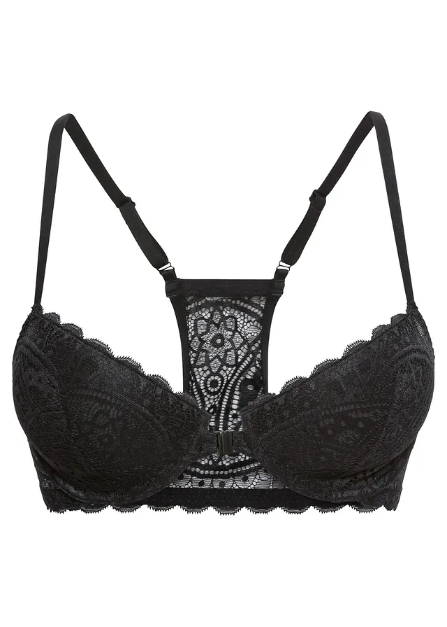 Vystužená podprsenka s prekríženým strihom na chrbte