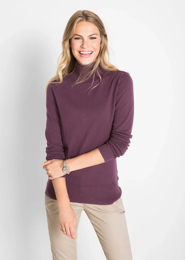 Pull col roulé en fine maille • sureau • product-page.page-title-suffix
