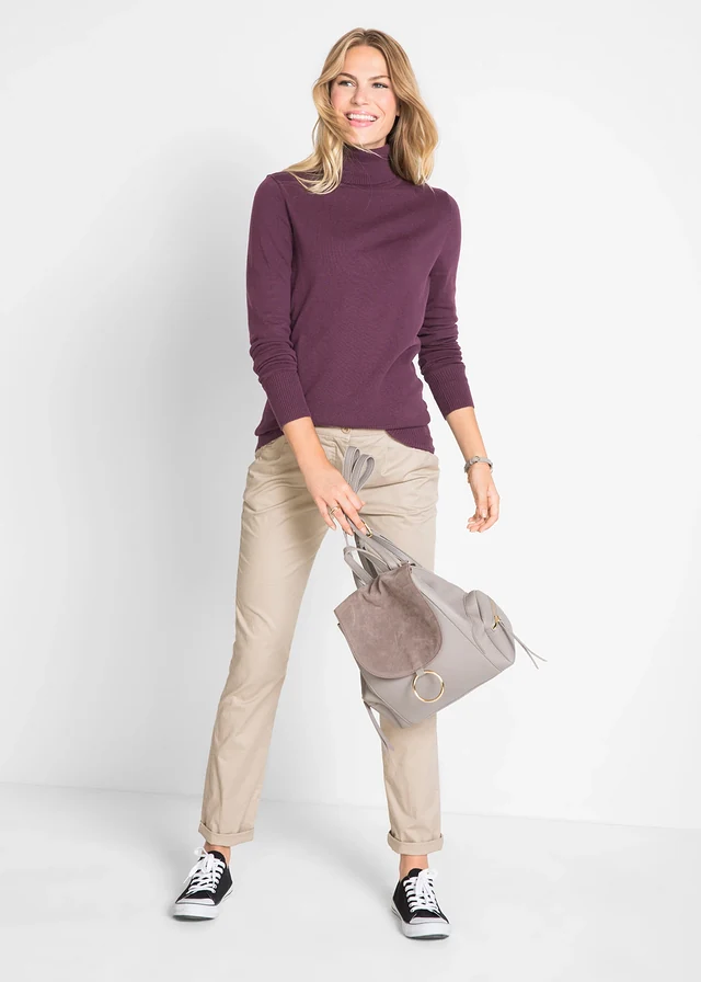 Pull col roulé en fine maille • sureau • product-page.page-title-suffix