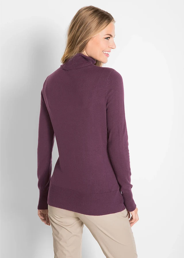 Pull col roulé en fine maille • sureau • product-page.page-title-suffix