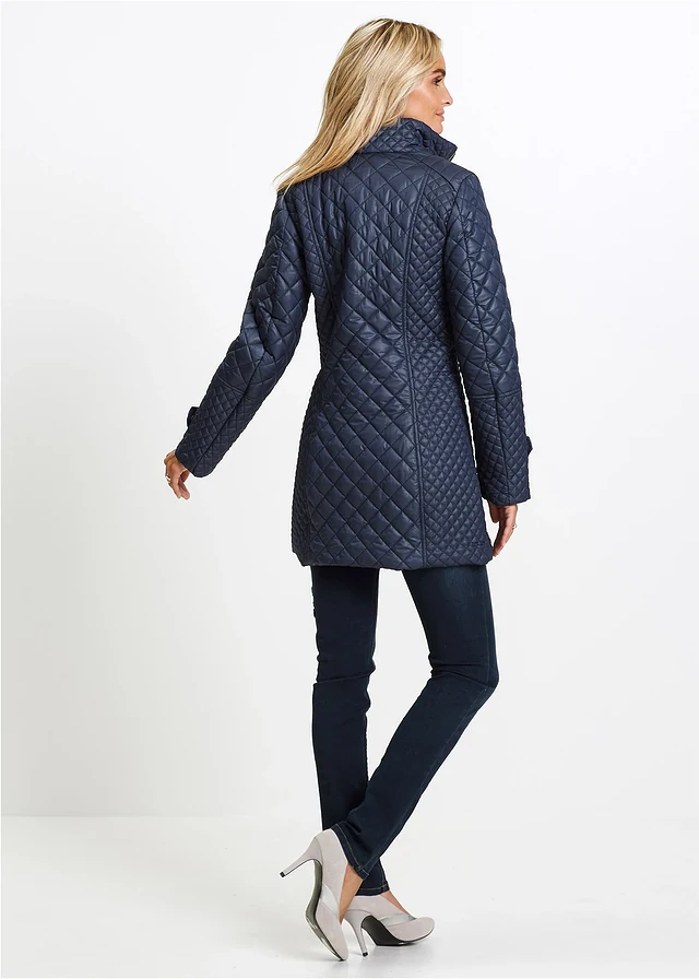Lange gewatteerde jas • donkerblauw • product-page.page-title-suffix