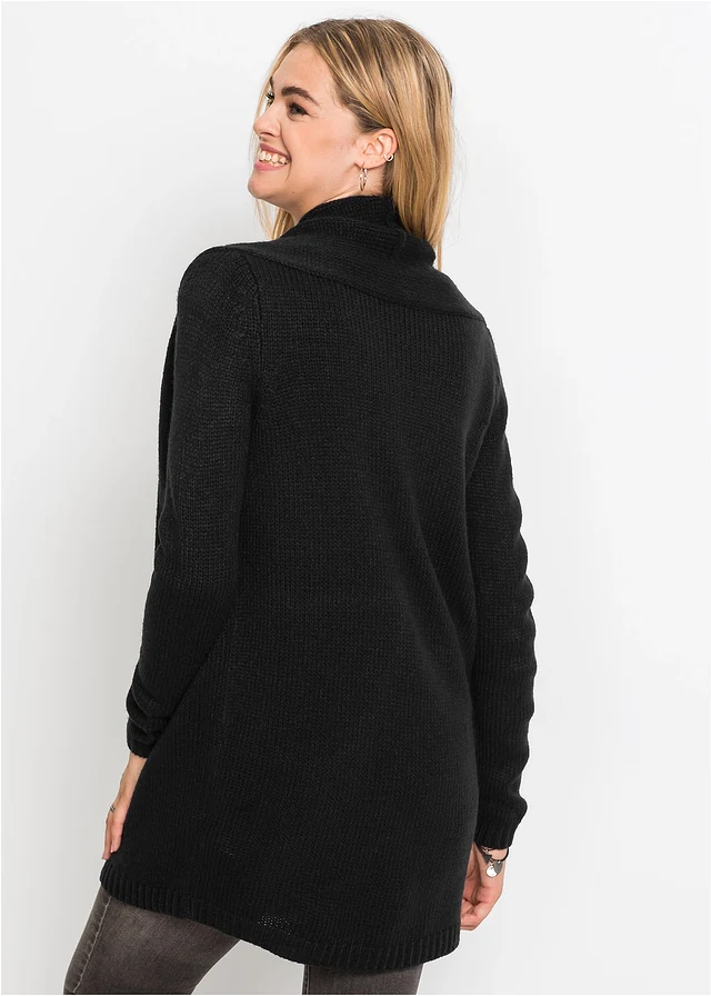 Gilet long en maille • noir • product-page.page-title-suffix