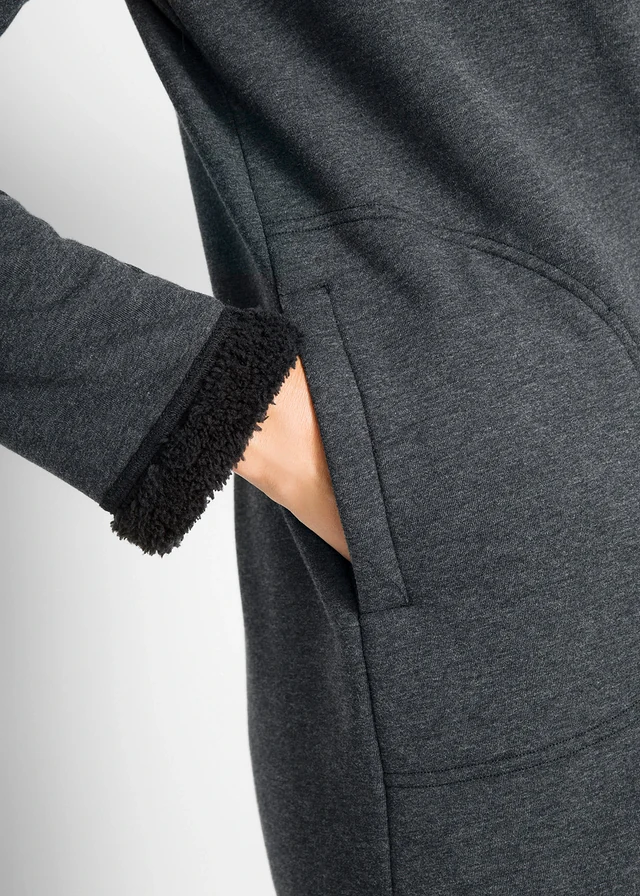 Sweat zippé à capuche avec polaire peluche • anthracite chiné • product-page.page-title-suffix