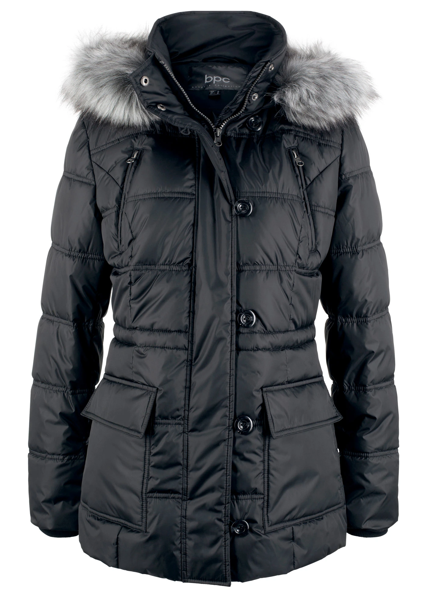 Prošívaná bunda s kapucí • černá • bonprix obchod