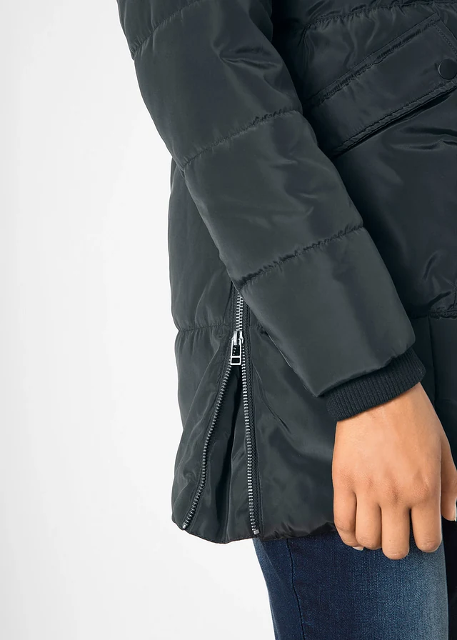 Jas met gevoerde capuchon • zwart • product-page.page-title-suffix