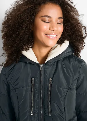 Bunda s podšívkou v kapuci • černá • bonprix obchod