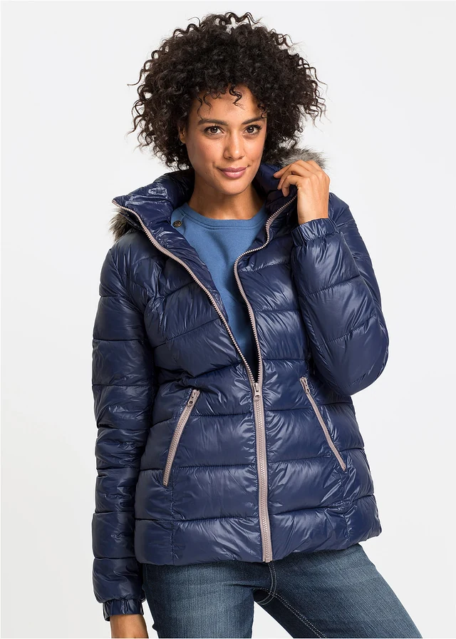 Doudoune à capuche, Couleur: bleu foncé