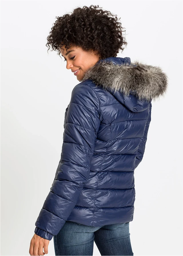 Doudoune à capuche, Couleur: bleu foncé