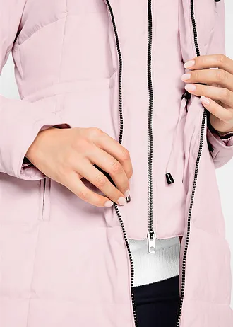 Prošívaný kabát s kapucí a podšívkou • jemně růžová • bonprix obchod