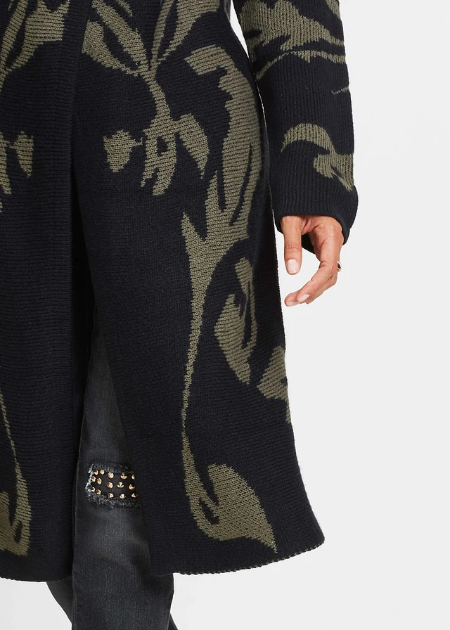 Manteau en maille • noir-olive foncé imprimé • product-page.page-title-suffix
