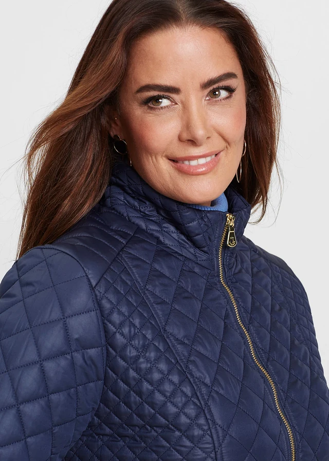 Manteau court matelassé, Couleur: bleu foncé