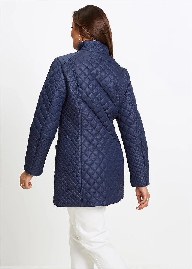 Manteau court matelassé, Couleur: bleu foncé