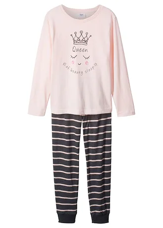 Pyjama doux (ens. 2 pces) • rose nacré-anthracite chiné • Boutique bonprix