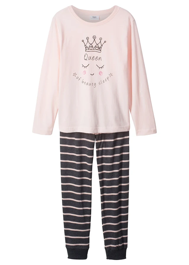 Pyjama doux (ens. 2 pces), Couleur: rose nacré/anthracite chiné