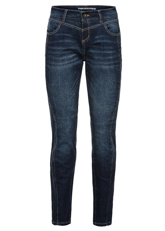 Blugi boyfriend Mid Waist, stretch