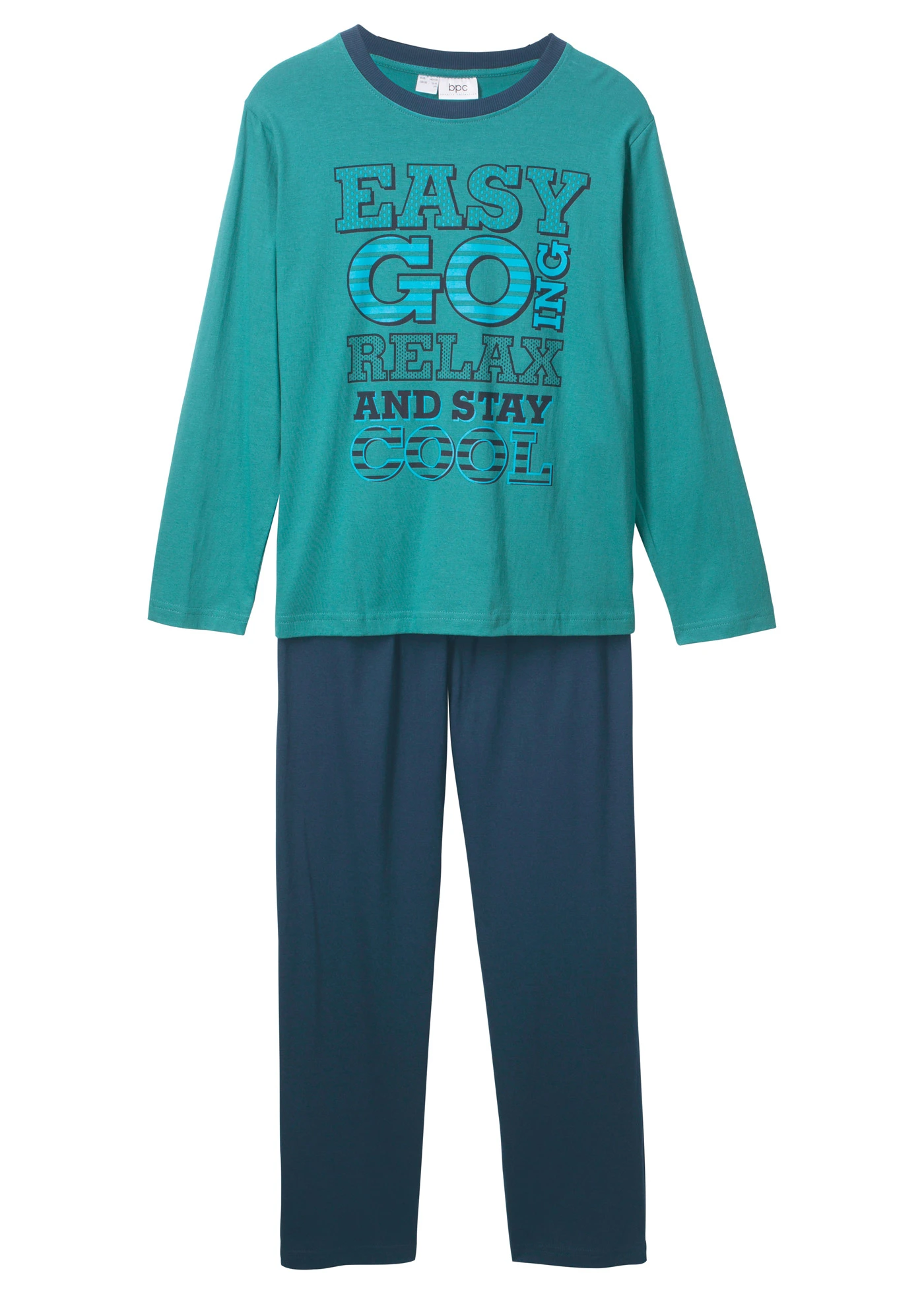 Pijama din bumbac 100% • albastru-verde/bleumarin • magazin bonprix