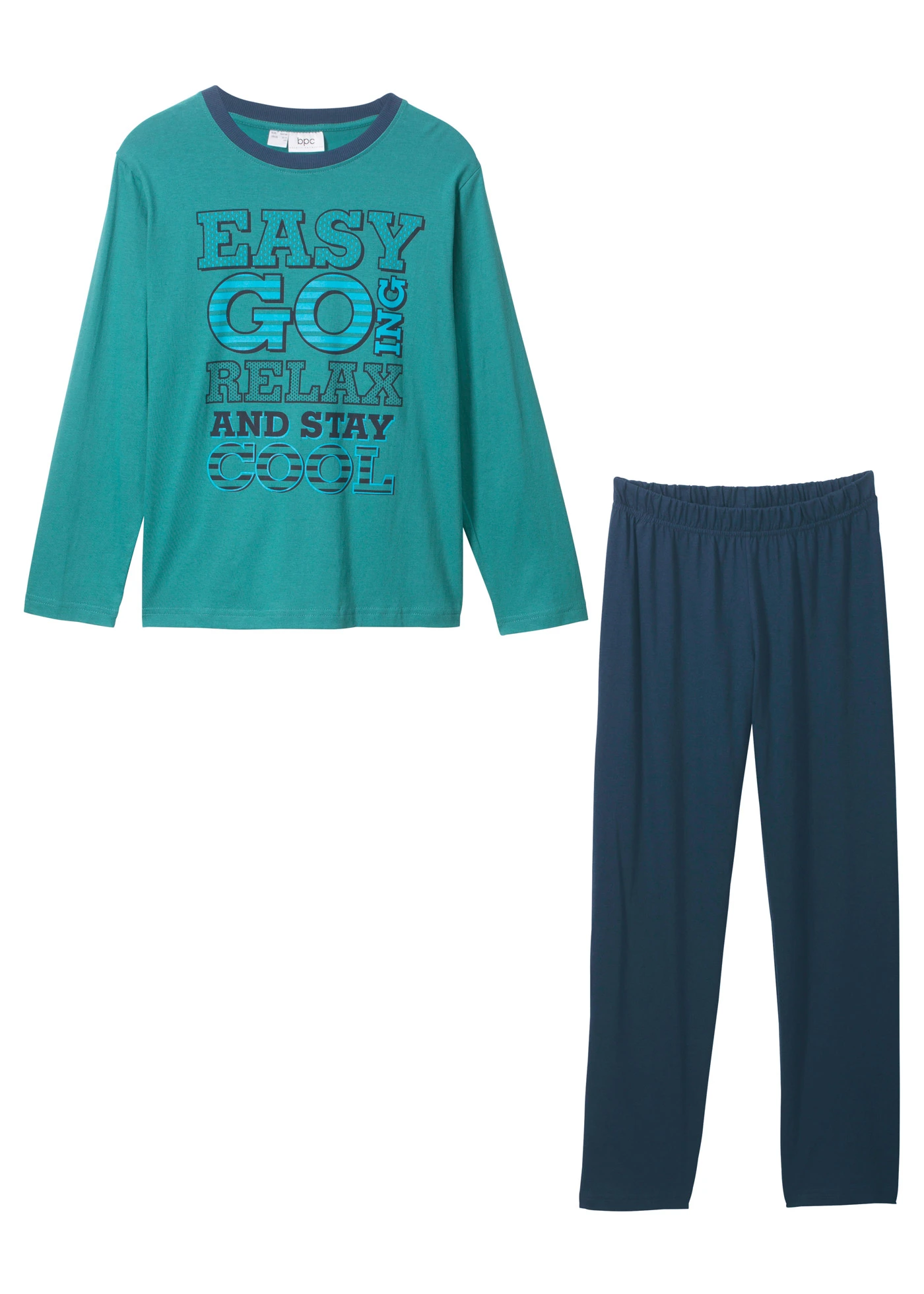 Pijama din bumbac 100% • albastru-verde/bleumarin • magazin bonprix