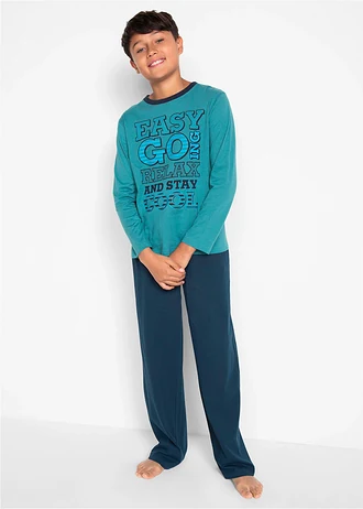 Pijama din bumbac 100% • albastru-verde/bleumarin • magazin bonprix