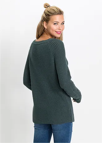Pull avec broderies • anthracite imprimé • Boutique bonprix