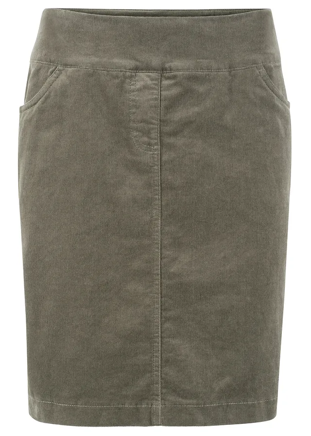 Strečová kordová sukňa s pohodlným pásom