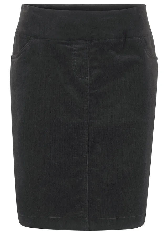 Strečová kordová sukňa s pohodlným pásom