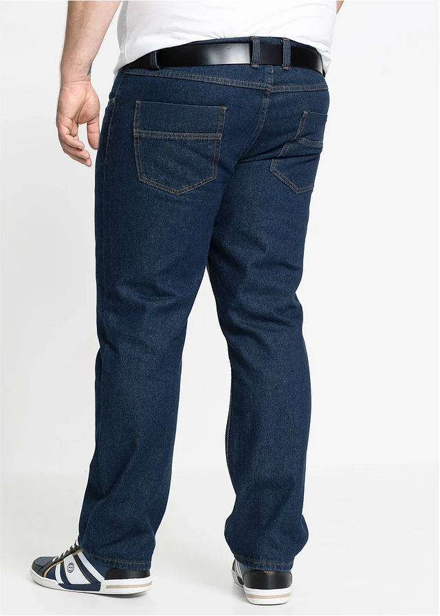 Jean droit, regular, Couleur: bleu foncé denim
