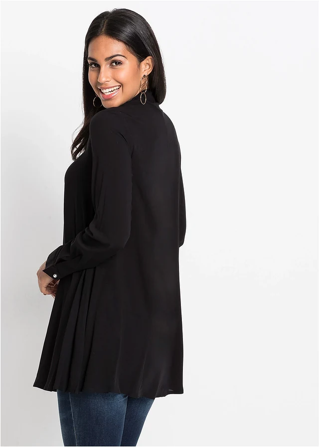 Chemisier long 100% viscose • noir • Boutique bonprix
