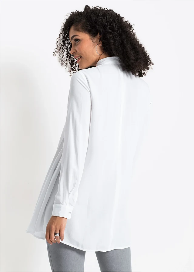 Blouse van viscose, Kleur: wit
