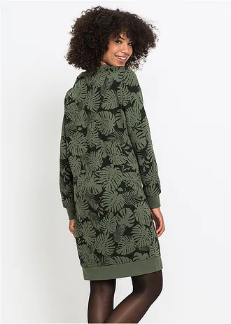 Mikinové šaty s potiskem • tmavě olivovo-černá s potiskem • bonprix obchod