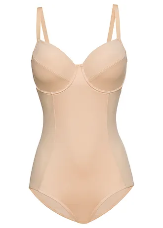 Stahovací body, střední tvarující efekt • pudrová • bonprix obchod