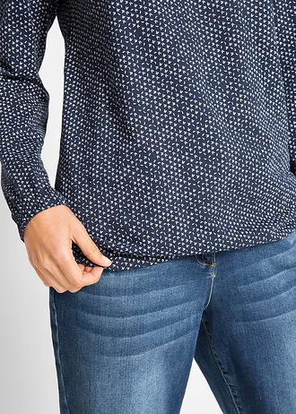 Triko z čisté organické bavlny • tmavě modrá s potiskem • bonprix obchod