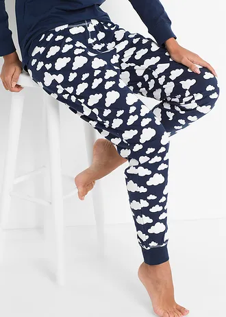 Pijama din bumbac organic 100% • bleumarin cu imprimeu • magazin bonprix