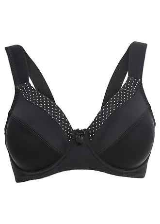 Minimizer bh met gewatteerde bandjes, Kleur: zwart/krijtbeige