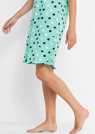 Krátká noční košile z organické bavlny • mentolově modrá s puntíky • bonprix obchod