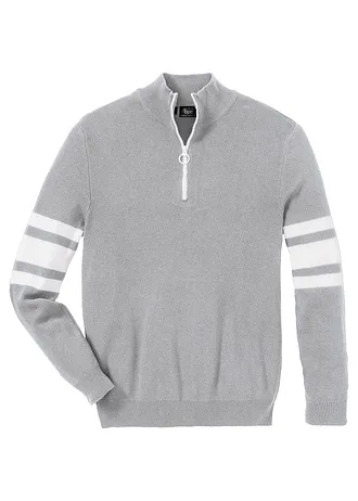 Pull camionneur avec coton, Couleur: gris clair chiné