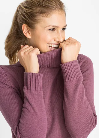 Svetr s rolákovým límcem • matně bobulová • bonprix obchod