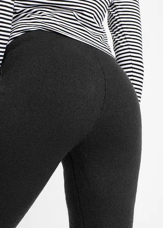 Termo legíny se žebrovaným pasem • černá • bonprix obchod