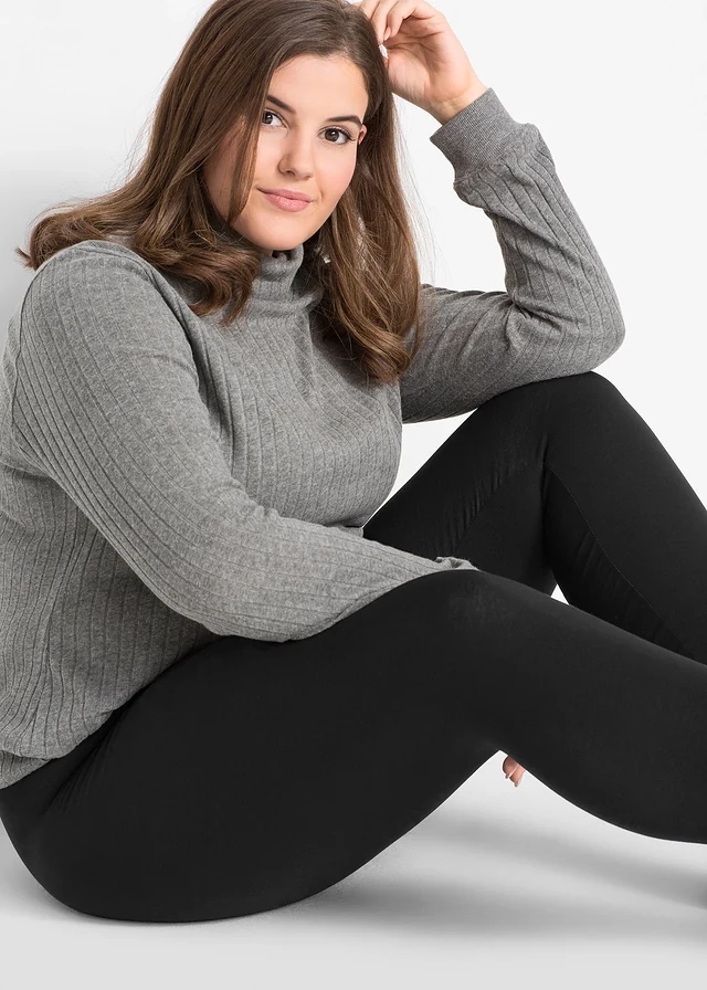 Katoenen legging met elastische comfortband • zwart plus size • product-page.page-title-suffix