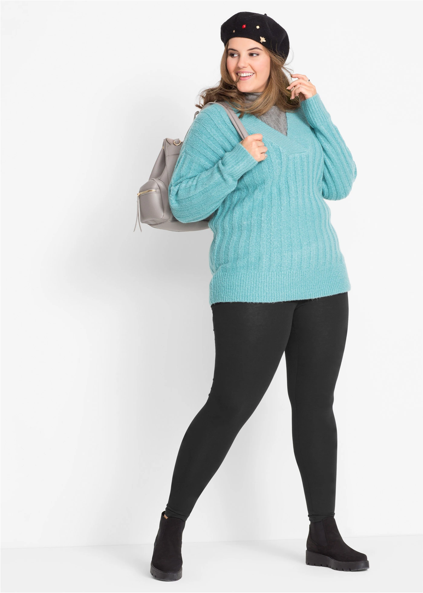 Katoenen legging met elastische comfortband • zwart plus size • bonprix online shop