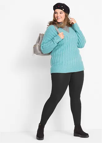 Katoenen legging met elastische comfortband • zwart plus size • bonprix online shop
