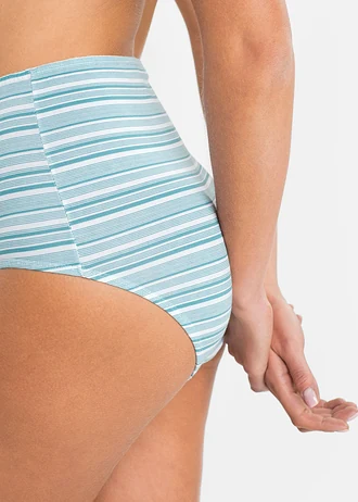 High Waist női alsó puha pamuttal (6 db-os csomag) • matt kobalttürkiz+fehér/csíkos • bonprix áruház
