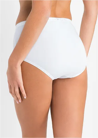 Lot de 5 maxi slips • blanc + bleu minéral + bleu poudré + rose cristal • Boutique bonprix