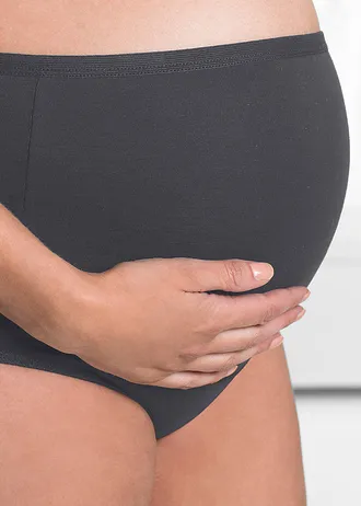 Hoge zwangerschapsslip met biologisch katoen (set van 2) • kiezelbeige+antraciet • bonprix online shop